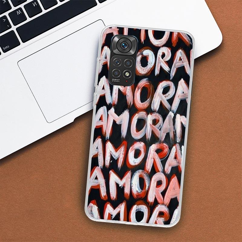 AMOR Toto je láska Pouzdro na telefon pro Xiaomi Redmi Note 13 12 12S 11 11S 10 10S 9 9S 11T 11E Pro Plus 8 8T 7 + Kryt Coque