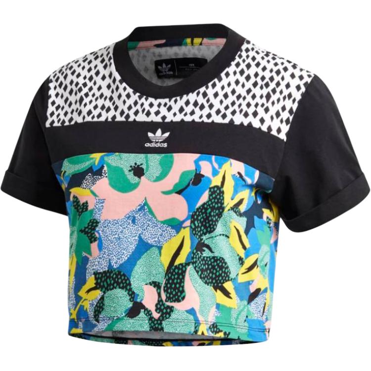 

Adidas Женская футболка с коротким рукавом и круглым вырезом, с принтом в стиле колор-блок, многоцветная, GC6832 XS