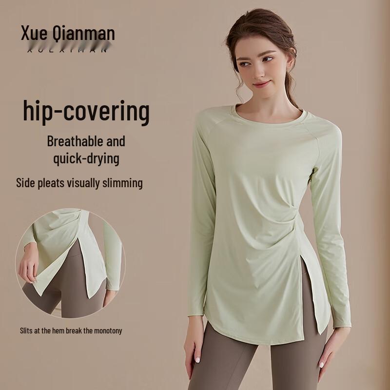 Xueqiman Women s Quick-Dry Long Sleeve Yoga & Fitness Top M