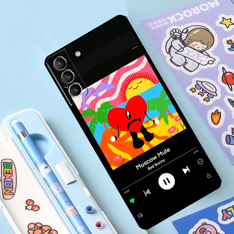 

Чехол Bad Bunny Heart Rainbow Color для Samsung Galaxy S23 S22 S21 Ultra S20 FE S9 S10 Note 10 Plus Note 20 Ultra Full Cover Galaxy S9