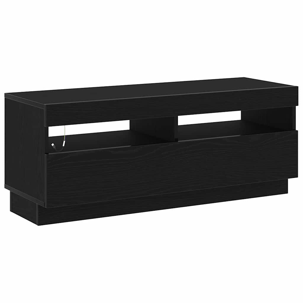 TV Cabinet in Black Oak Look 100 x 35 x 40 cm Particleboard