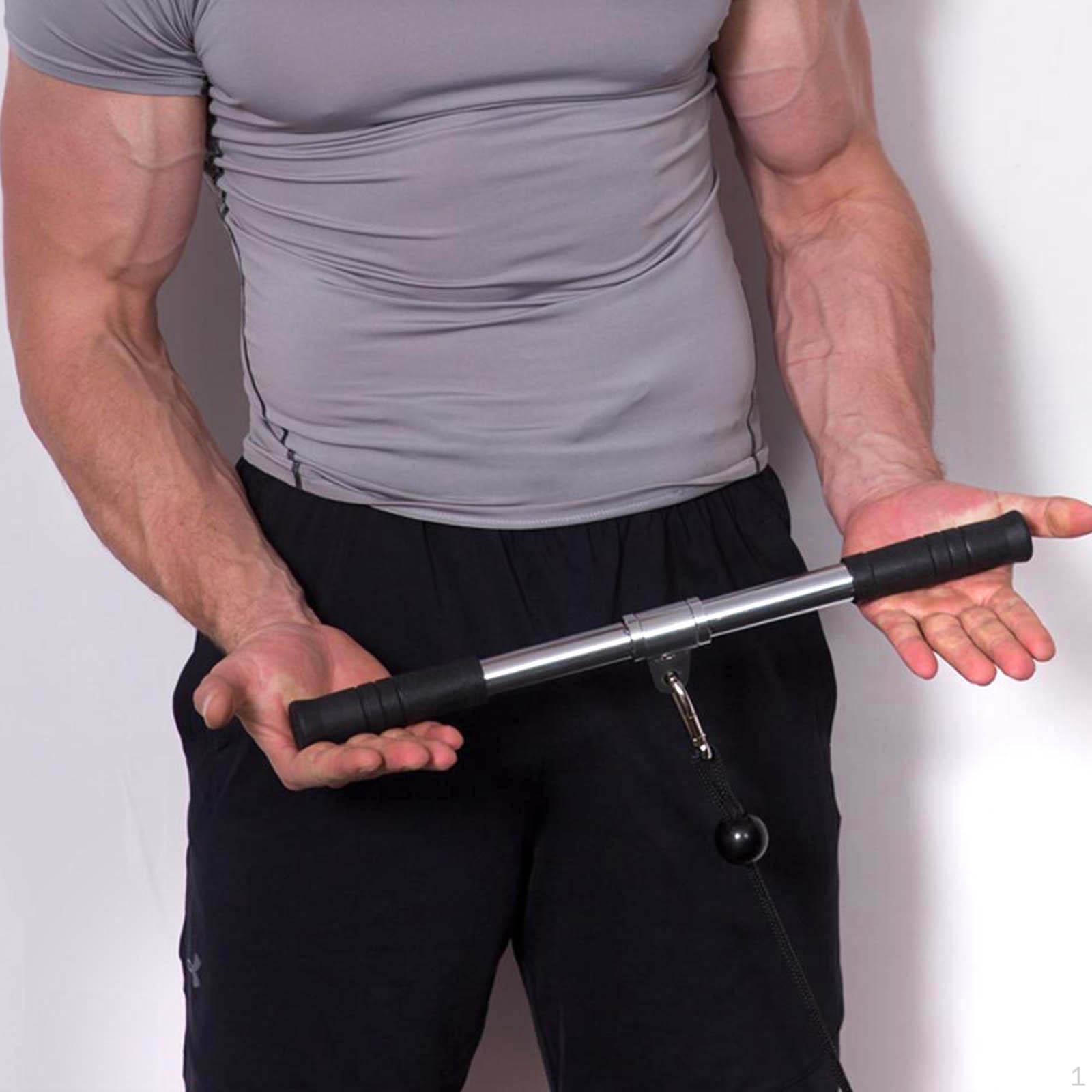 LAT Pull Down Bar Cable Machine Attachment Fitness Straight with Rubber Handle for home and