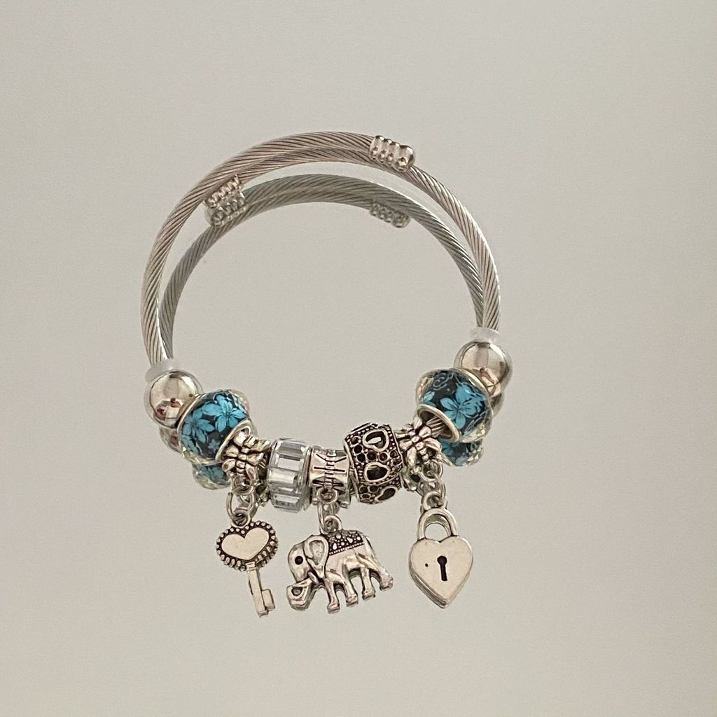 Modern Elephant Bead Bracelet With Stainless Steel Material For Fashion Casual Wear
