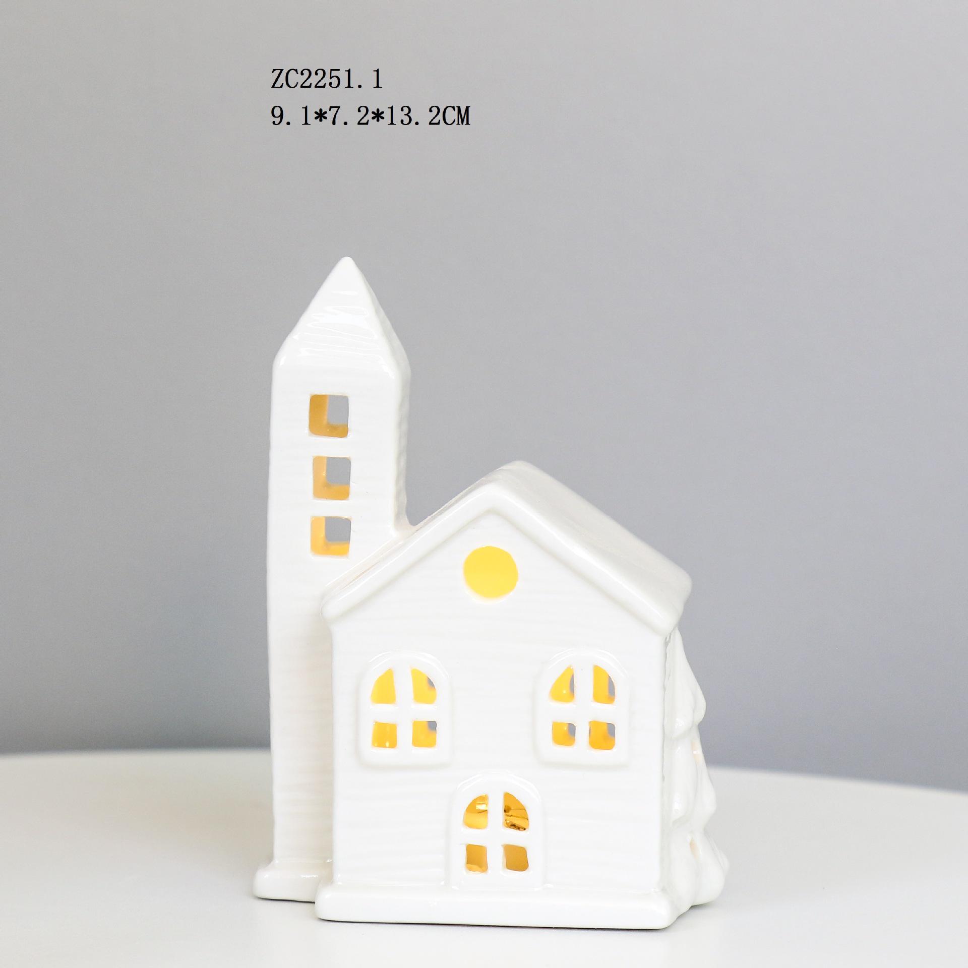 

Керамическое рождественское светодиодное украшение в скандинавском стиле для домашнего декора Glazed White