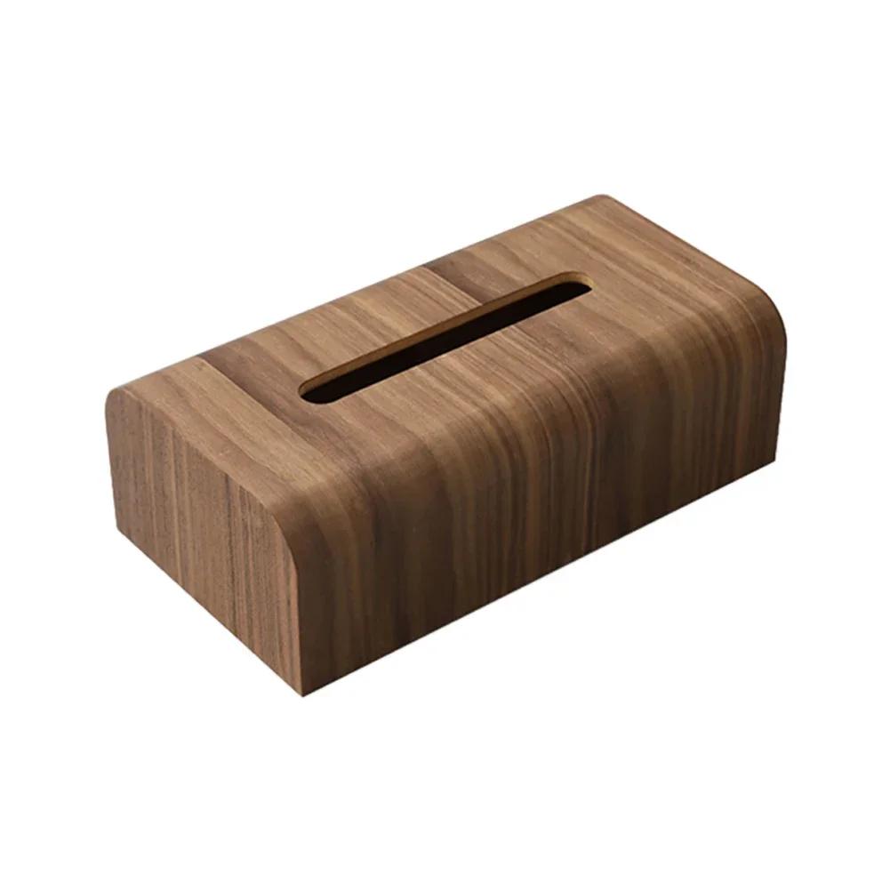 Living Room Tissue Box Walnut Wood Tissue Case Napkin Holder Paper Box Table Desktop Storage Box Wood Entoilet Paper Case