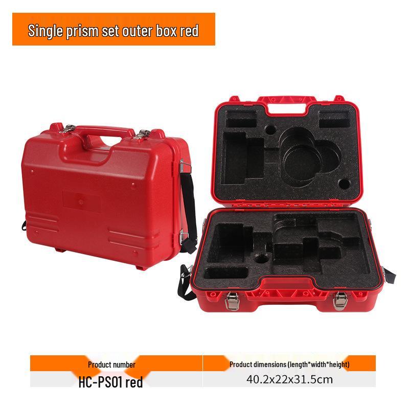 Теодолит-тахеометр в комплекте с уровнем, призмой и прочным пластиковым кейсом