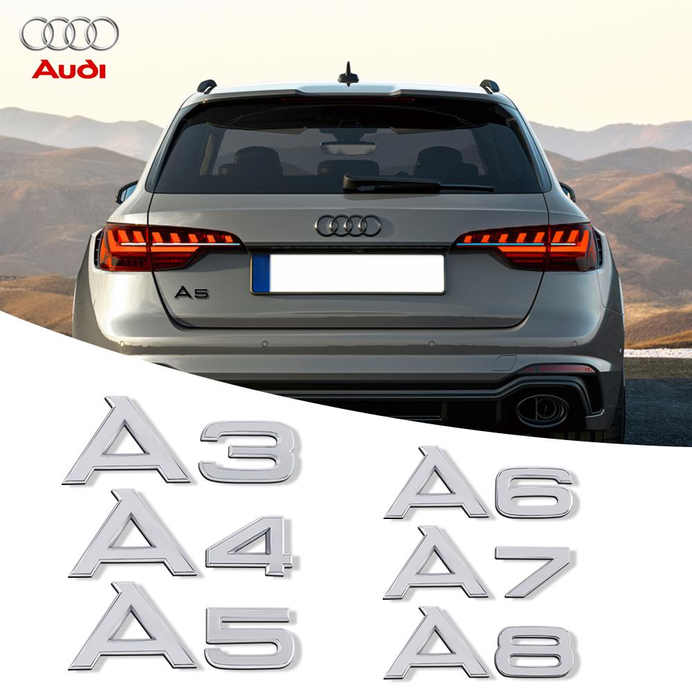 3D ABS A3 A4 A5 A6 A7 A8 Emblem Car Body Decoration Sticker Rear Trunk Badge Decals Auto Accessories For AUDI RS B8 8P Q3 Q5 Q7
