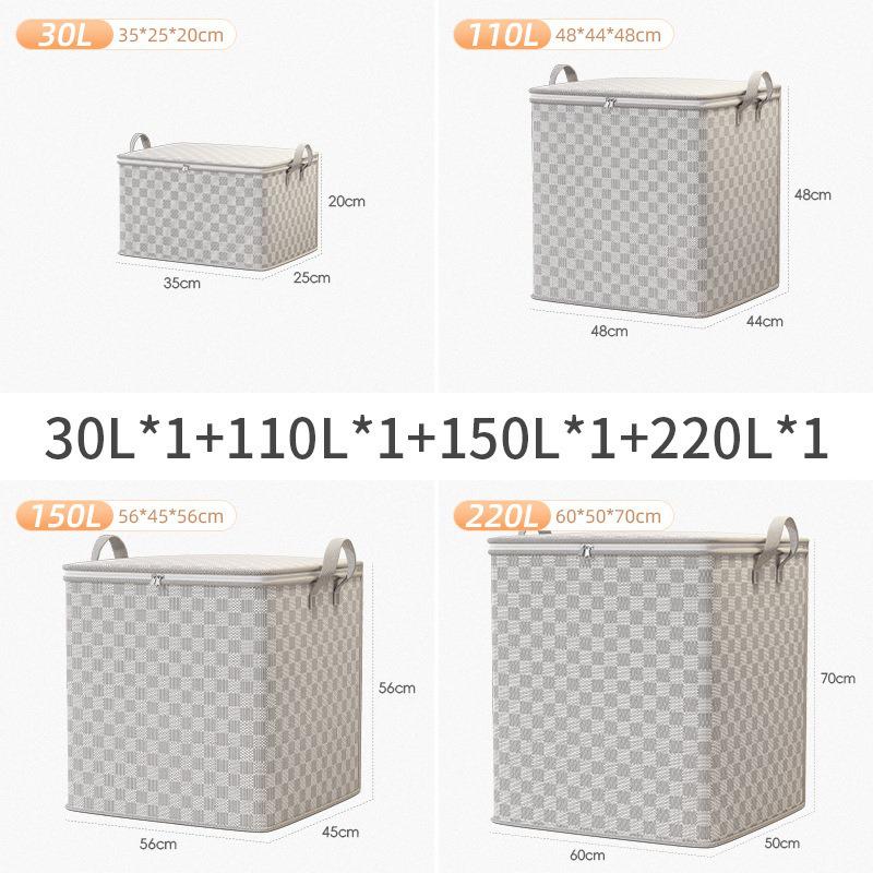 Checkered Quilt & Coat Storage Bag - Large Capacity, Durable & Ideal for Moving and Organization.