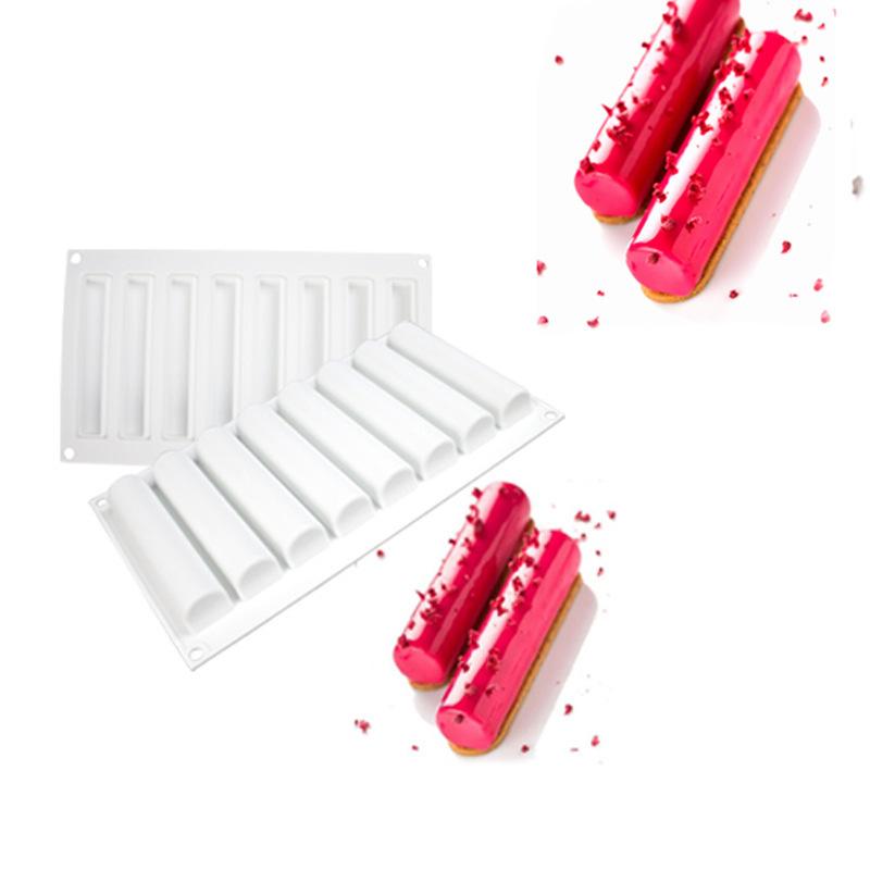 1 buc 8 Benzi Aurii Mușchi Desert Francez Formă Tort, Copt DIY Cârnat Francez Cilindric Strip Formă Ciocolată