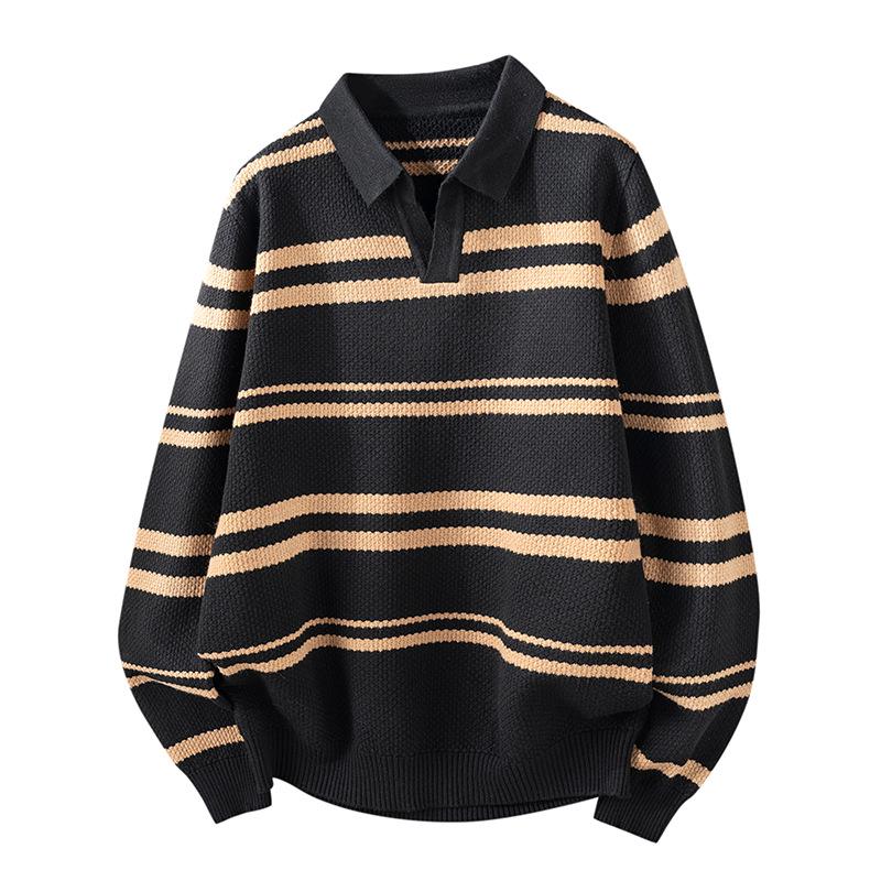 2025 Autumn/Winter Henley Collar Men's Knit Base Layer Sweater