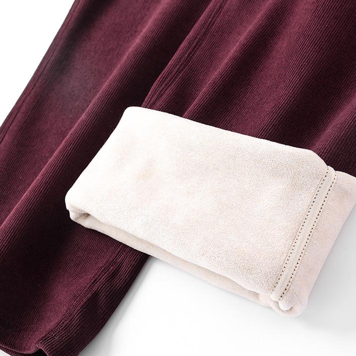 DIMANAF Winter Long Pants Women Corduroy Straight Harem Elastic Solid Winter Waist Loose Pants New