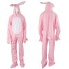 Halloween Pink Bunny Costume for Adults - Polyester Animal Jumpsuit Stage Play Party Outfit