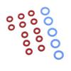 17PCS Coffee Machine O Loop Seal Replacement Kit Silicone 5PCS Large Washer 12PCS Small Gasket for BES900 920 980 990 Coffee Machines Blue and Red