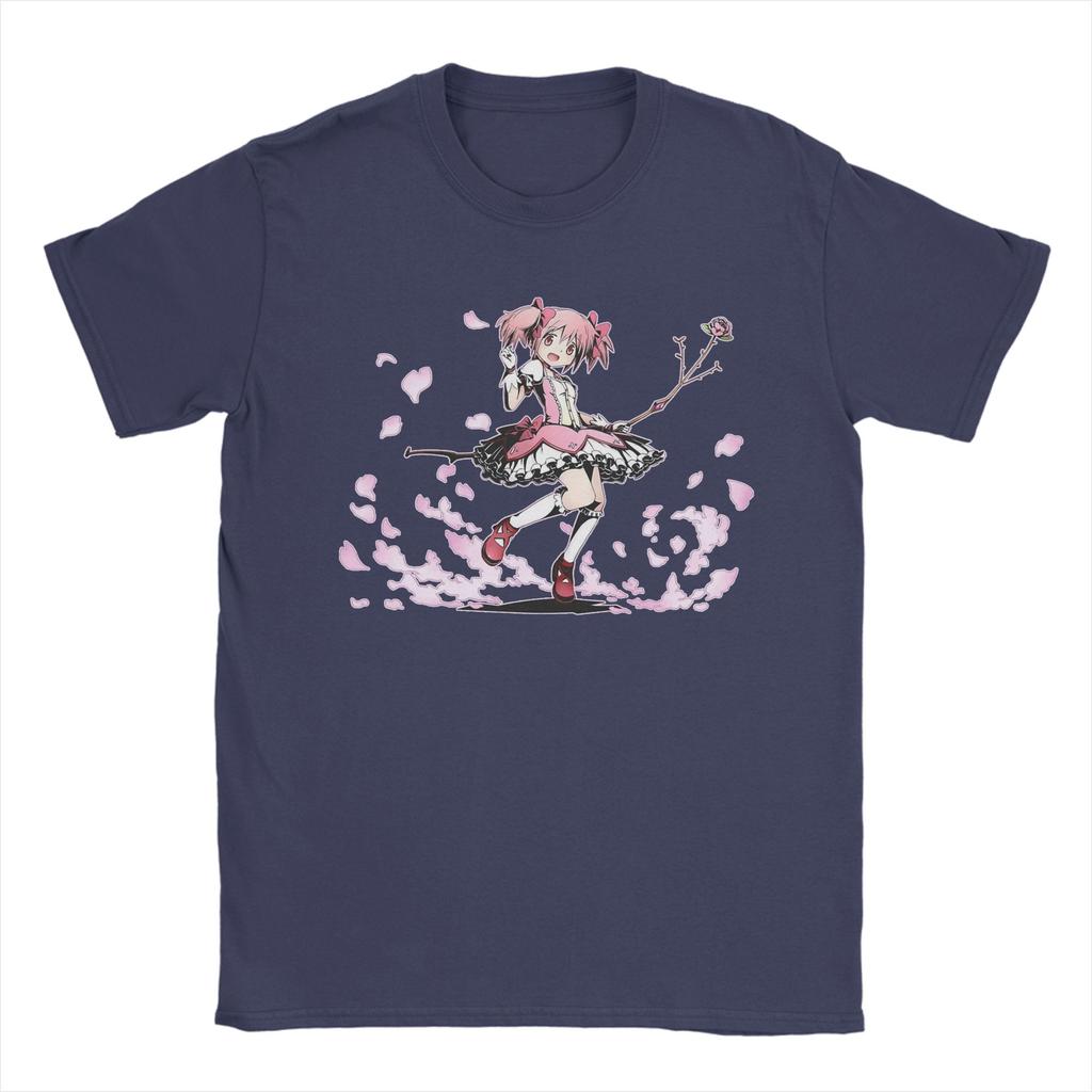 Madoka Mahou Shoujo Unisex T Shirts Puella Magi Madoka Magica Anime Tee Shirt Short Sleeve O Neck TShirts Pure Cotton Clothing