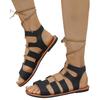 2025 Retro Cross Lace-up Women's Roman Sandals – Summer Flat Beach Shoes, Plus Size Available