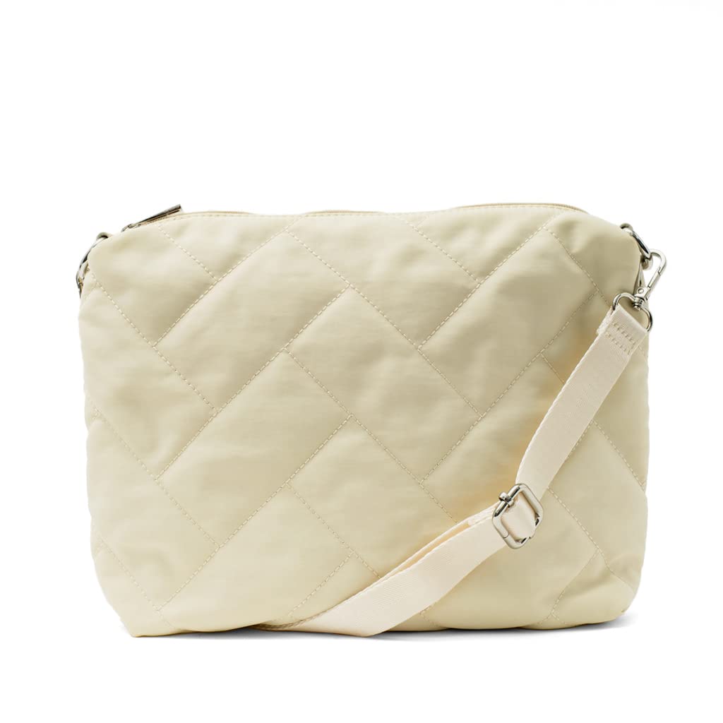 

Квилт-нейлоновая сумка через плечо VITAFELICE с косметичкой [aroco] (слоновая кость)