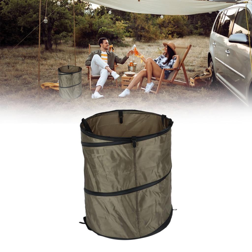 Collapsible Trash Can Waterproof Oxford Cloth Portable Camping Trash Can for Outdoor Balcony Garden