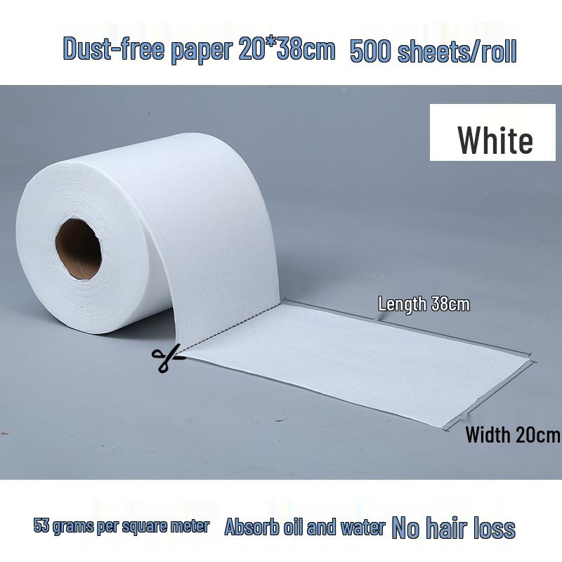Industrial Dust-Free Oil-Absorbent Wiping Paper - Large Roll, Blue & White Non-Woven Fabric