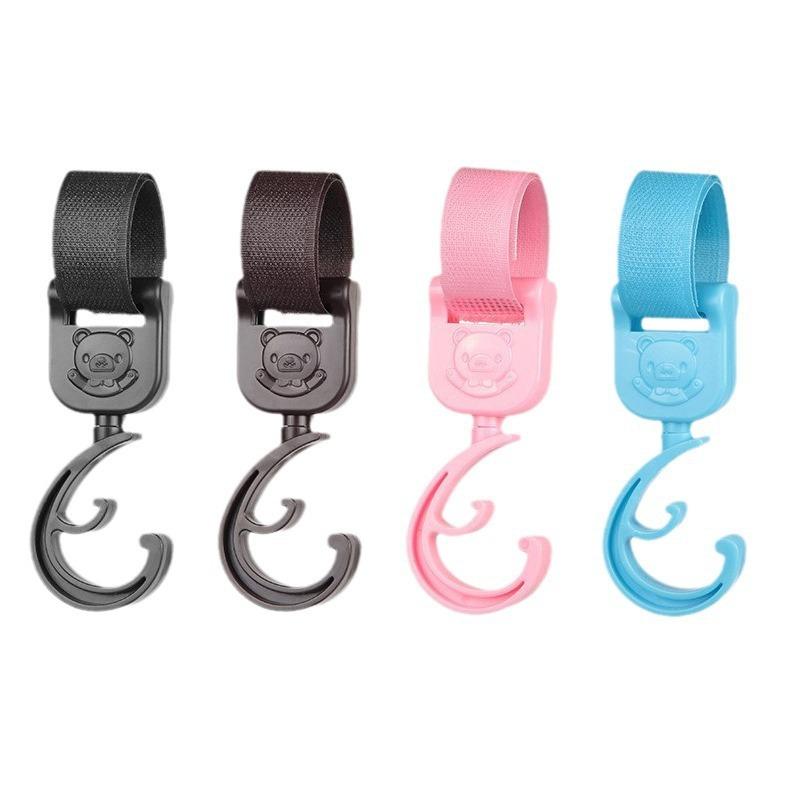 Baby Safety Stroller Umbrella Car Nylon Strap 2 Hook Combination Hooks For Infant Pushchair Double Ring Buckle Hooks Set Of 1 2 Or 4 Hooks