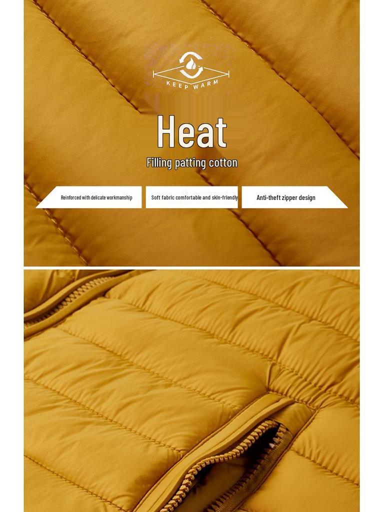 Men's Light Cotton Ribbed Zipper Vest with Pockets for Autumn and Winter