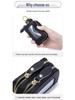 Unisex Genuine Leather Double Zipper Key Holder Waist Bag