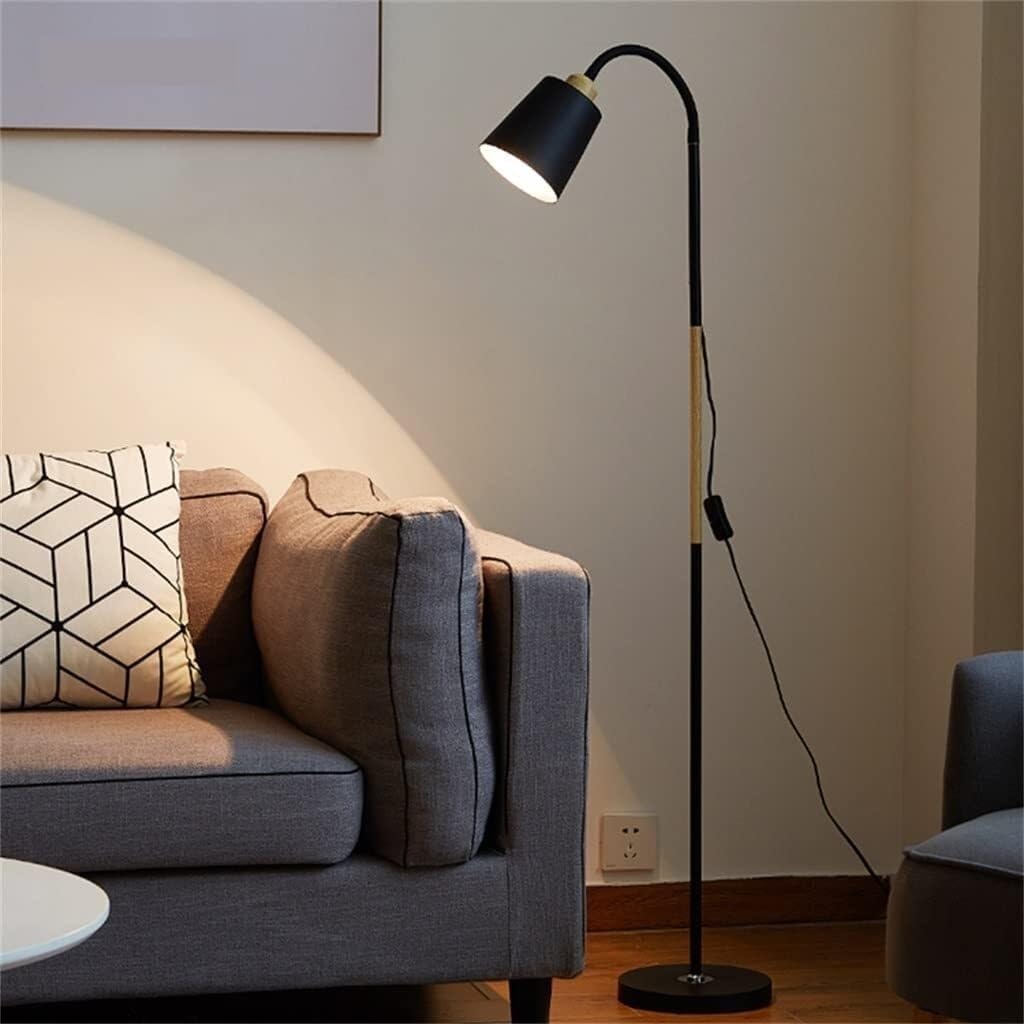 

5W Modern Floor Lamp Flexible Hose E27 Bulb LED Light with PVC Base for Living Room Bedroom Black