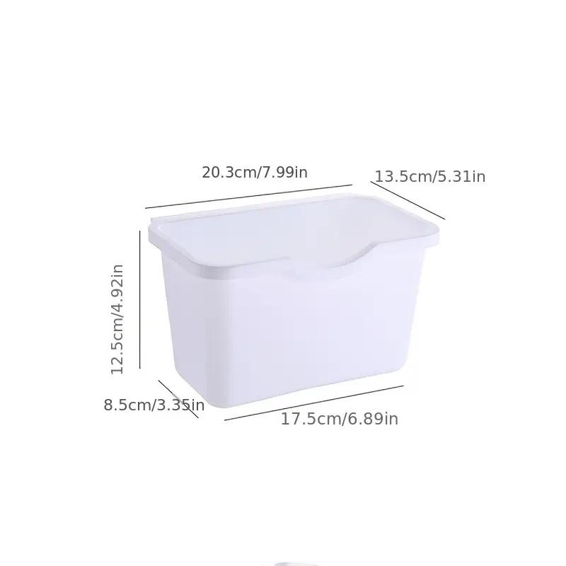 Space-Saving Rectangular Plastic Dustbin - Sleek Cabinet Mount Trash & Paper Organizer, Easy To Clean