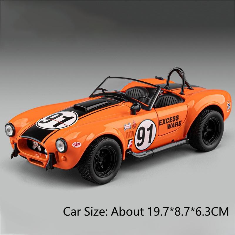 

Scale 1:22 Cobra P1 GTR Car Model Toy Doors Opened Sound Light Vehicle Front Wheel Steer Shock Absorption Cars Hobby Collection