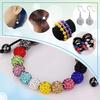 100Pcs 10mm Contas de Argila de Strass Coleção de Gelo Beisebol Estilo Bling Contas Redondas para Colar Pulseira Brincos Jóias DIY
