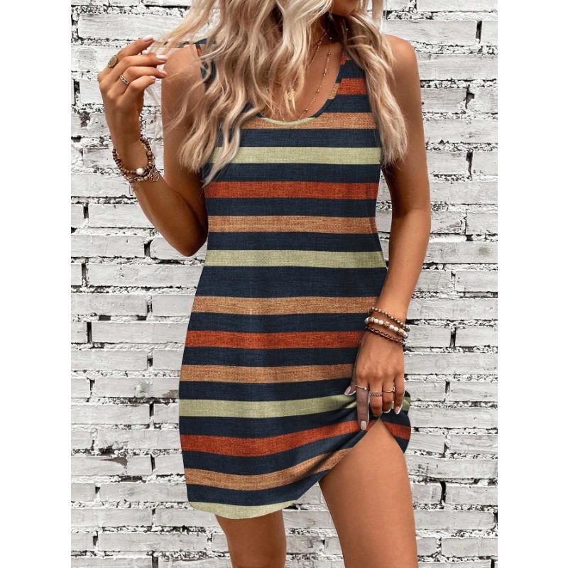 Damskie Sukienki Casual z Kwiatowym Wzorem Letnie Odpowiednie na Wyjście Hawajskie Wakacje Sukienka w Stylu Bohemian Ubrania Y2k Damskie Bluzki