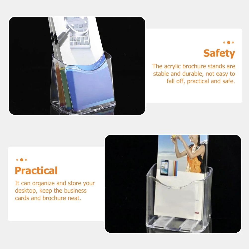 4 Pcs Acrylic Literature Holder Flyer Pamphlet Rack Acrylic Display Stand Acrylic Brochure Stand Flyer Holder Rack