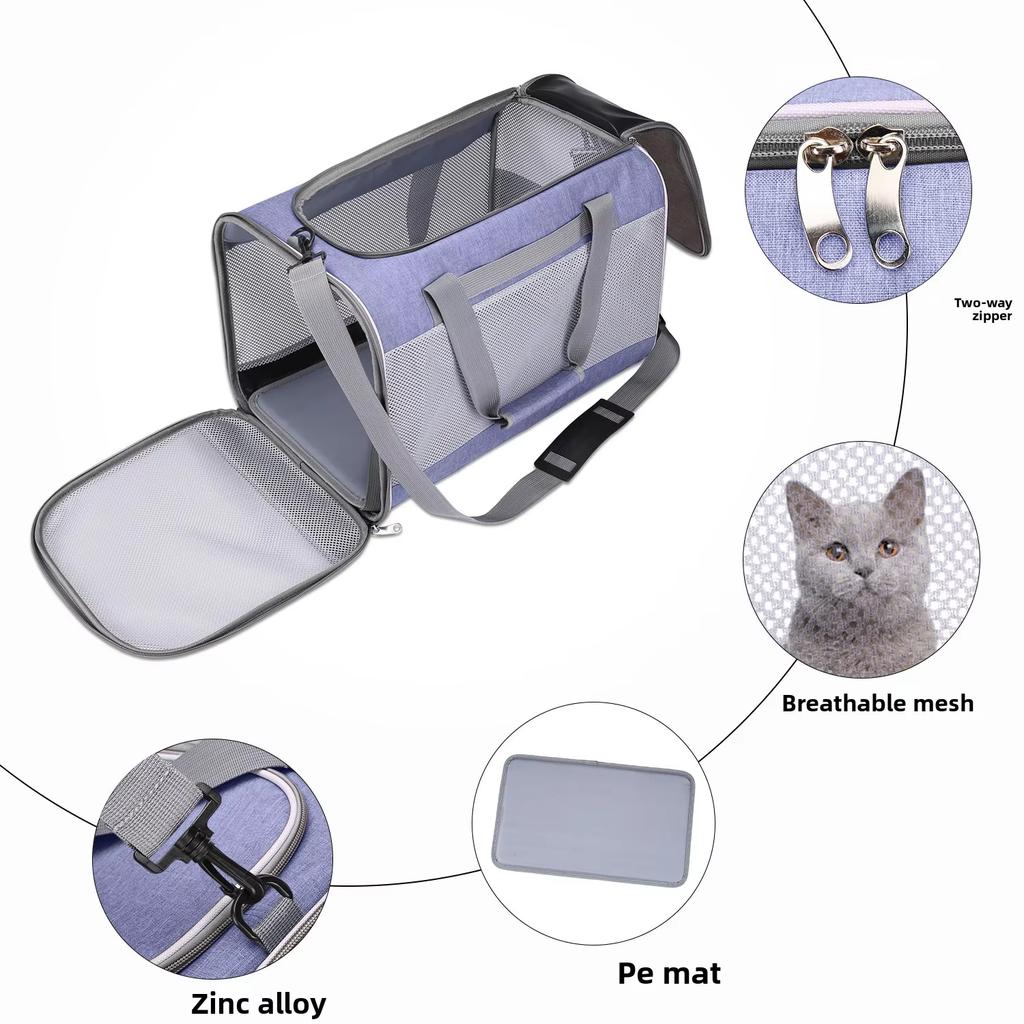 Ultra-Light Washable Large Capacity Pet Shoulder Hand Bag Durable Foldable Outdoor Fashion Breathable Portable Travel Bag