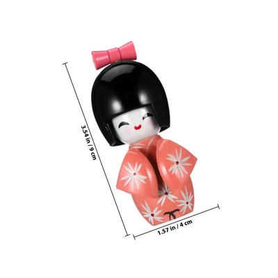 Authentic Japanese Kimono Wooden Ornament Delicate Artistic Craft Bright Aesthetic Design Desktop Tabletop Home Restaurant Decor