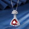 Jewelry Copper Bottom Gold-Plated Simulation Red Corundum Blue Spinel Skirt Temperament Pendant 12 * 12