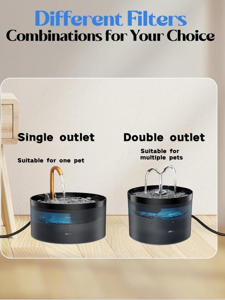 Pet Water  Fountain Auto Filter Set Automatic Sensing Cat Drinker 2.1L Recirculate Filtring Drinking for Cat Dog Water Dispenser