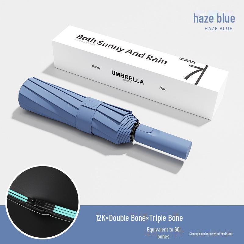 60-Bone Automatic Umbrella: Dual-Use, Large, Wind-Resistant, Sunshade with UV Protection for Men and Women