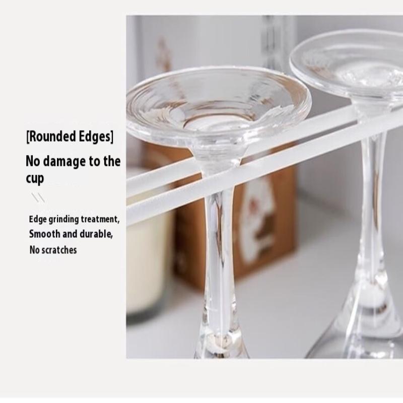 No Drilling Metal Wine Glass Holder - Stemware Rack For Under Cabinet Storage Kitchen Organization Kitchen/Bar Storage Supplies