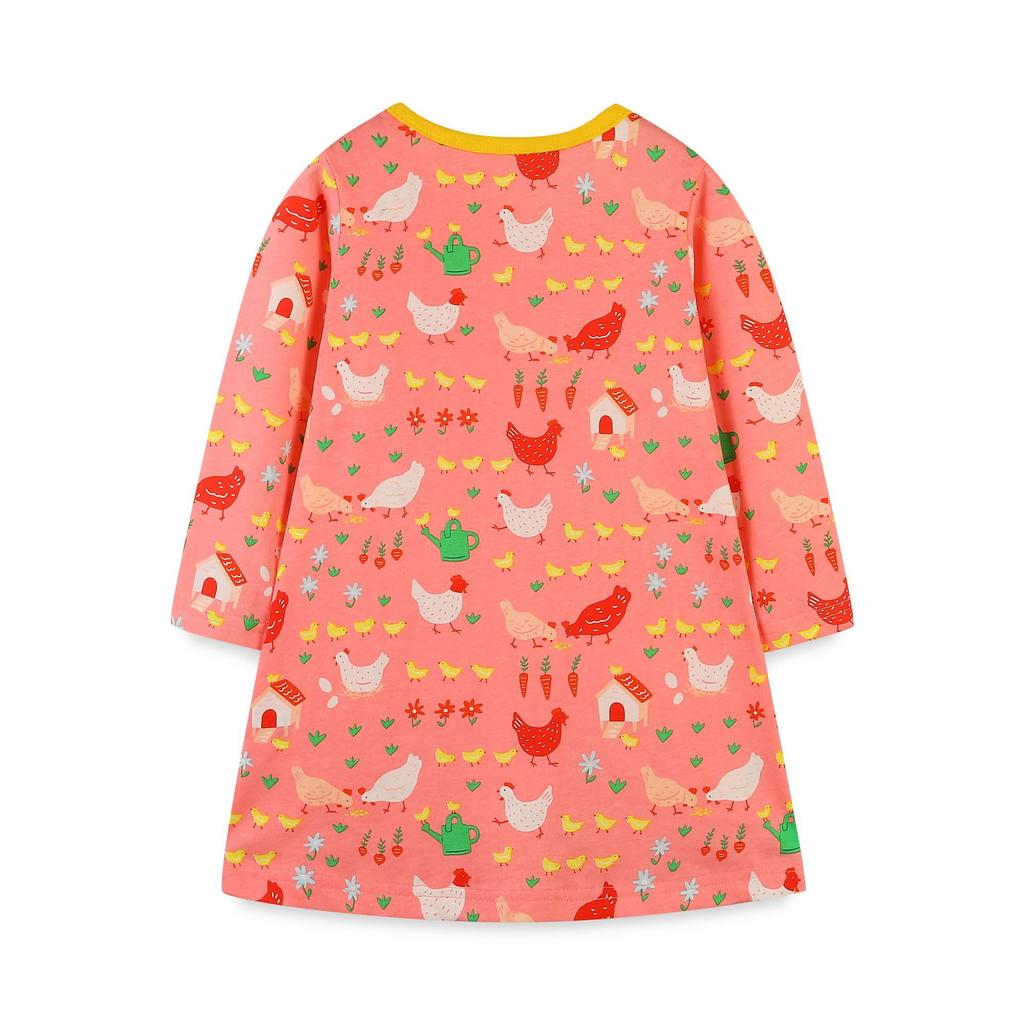 2-7Y Kinder Kleidung Mädchen Langarm Kleid Gestrickte Baumwolle Frühling Herbst Cartoon Rundhals Mädchen Prinzessin Kleider