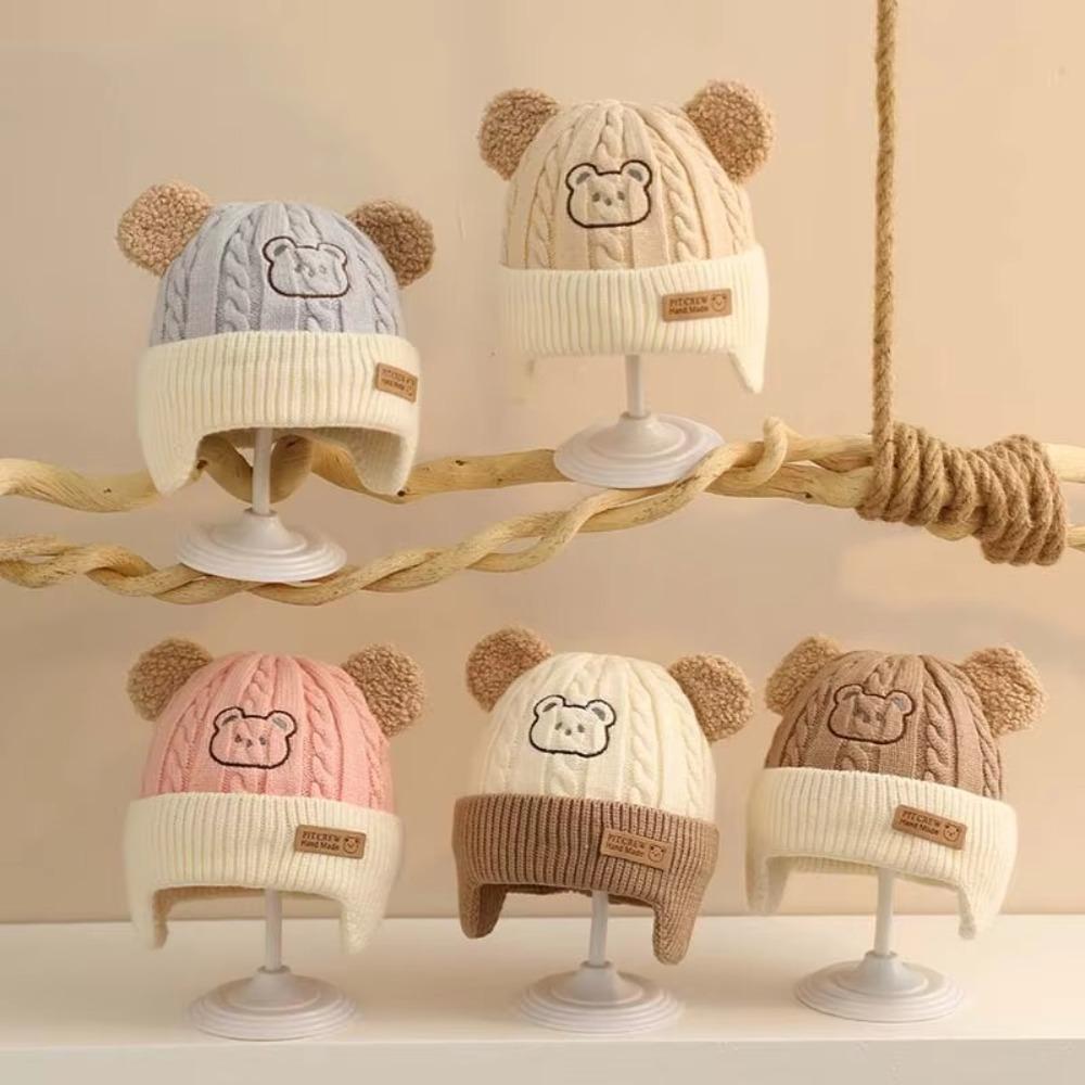 Winter Strick-Ohrenschützer Mütze Winddichte Ohrschützer Mütze Neue Haube Beanie für Baby
