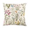 18 Inch Linen Pillowcase Spring Flower Printed Design Without Core