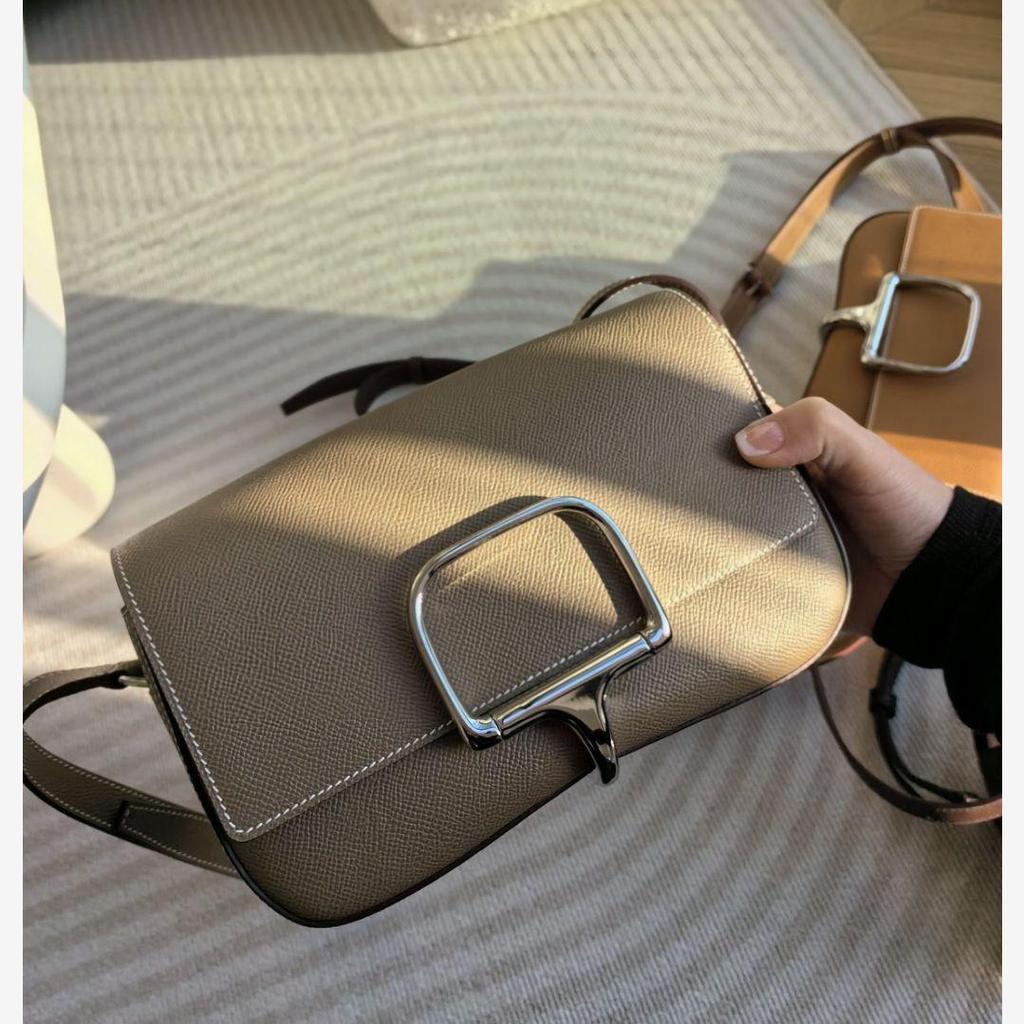 Genuine Leather Palm Print Bum Bag - Versatile Saddle Bag, Crossbody & Single Shoulder Bag, 24 New Cowhide