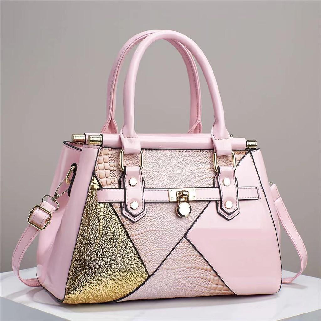 Stylish New Trendy Color Block Large Capacity Pu Bucket Bag For Everyday Use