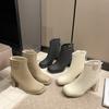Short Boots Women's Autumn 2025 New White High-heeled Women's Shoes Martin Boots Small Autumn and Winter Thin Boots Thick Heel
