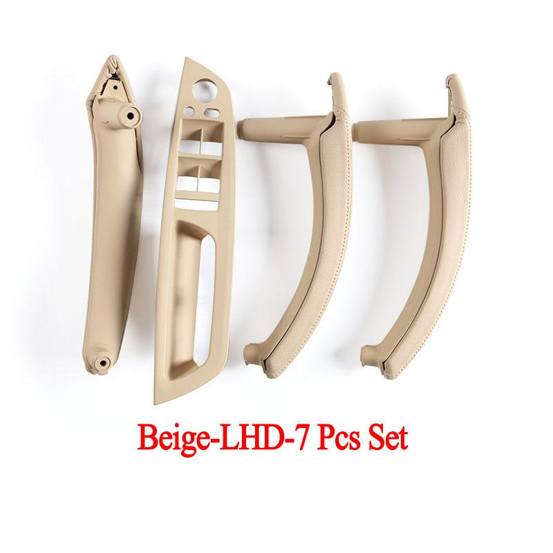 Suitable for  LHD or RHD Cars Interior Plastic Door Pull Handle with Leather Handle Cover 7pcs Full Set for BMW X5 X6 E70 E71 E72
