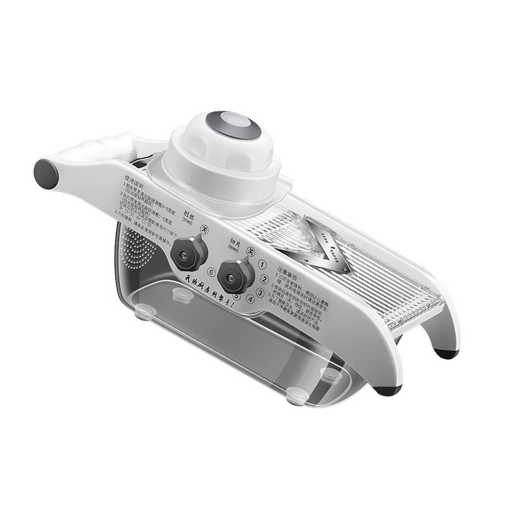 Multifunctional Lemon Slicer,Manual Fruit Potato Choppers with Adjustable Thickness and Storage Box