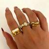 Elegant Finger Rings Party Accessories Geometric Weddings Rings Stainless Steel Texture Suitable for Fashion Casual Look