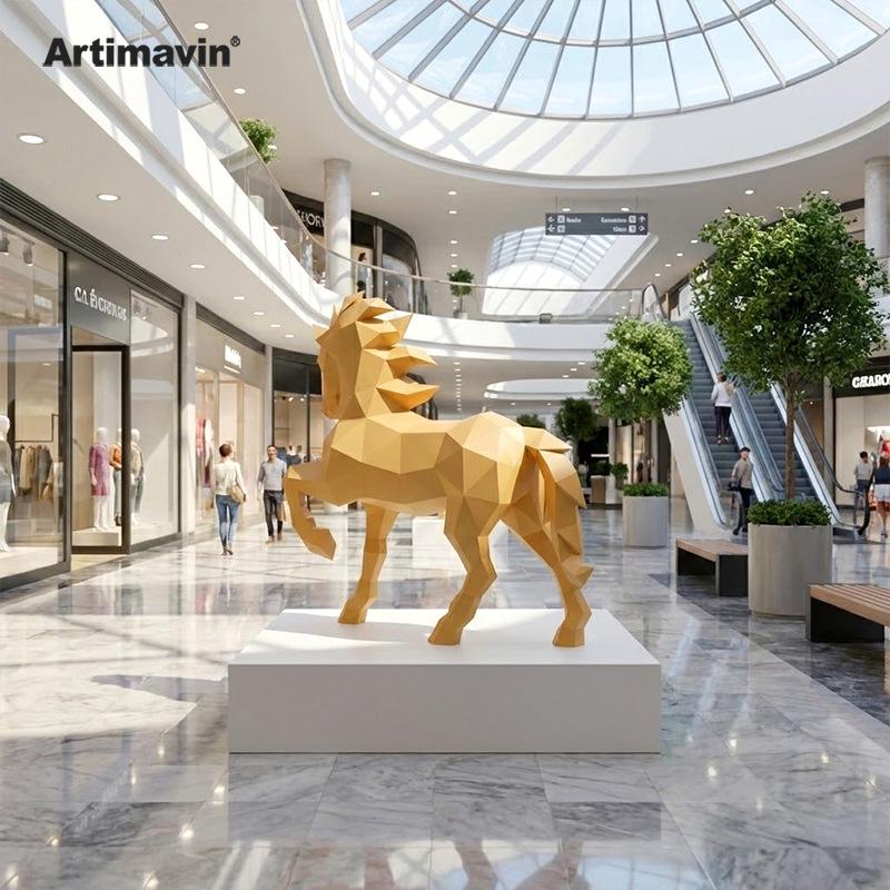 Golden Horse DIY Paper Model Ornament - Auspicious Year of the Horse Interior Art Set