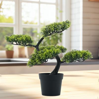 Artificial Bonsai Tree Plants Lifelike Green Fake Plant Ornament for Garden Hotel