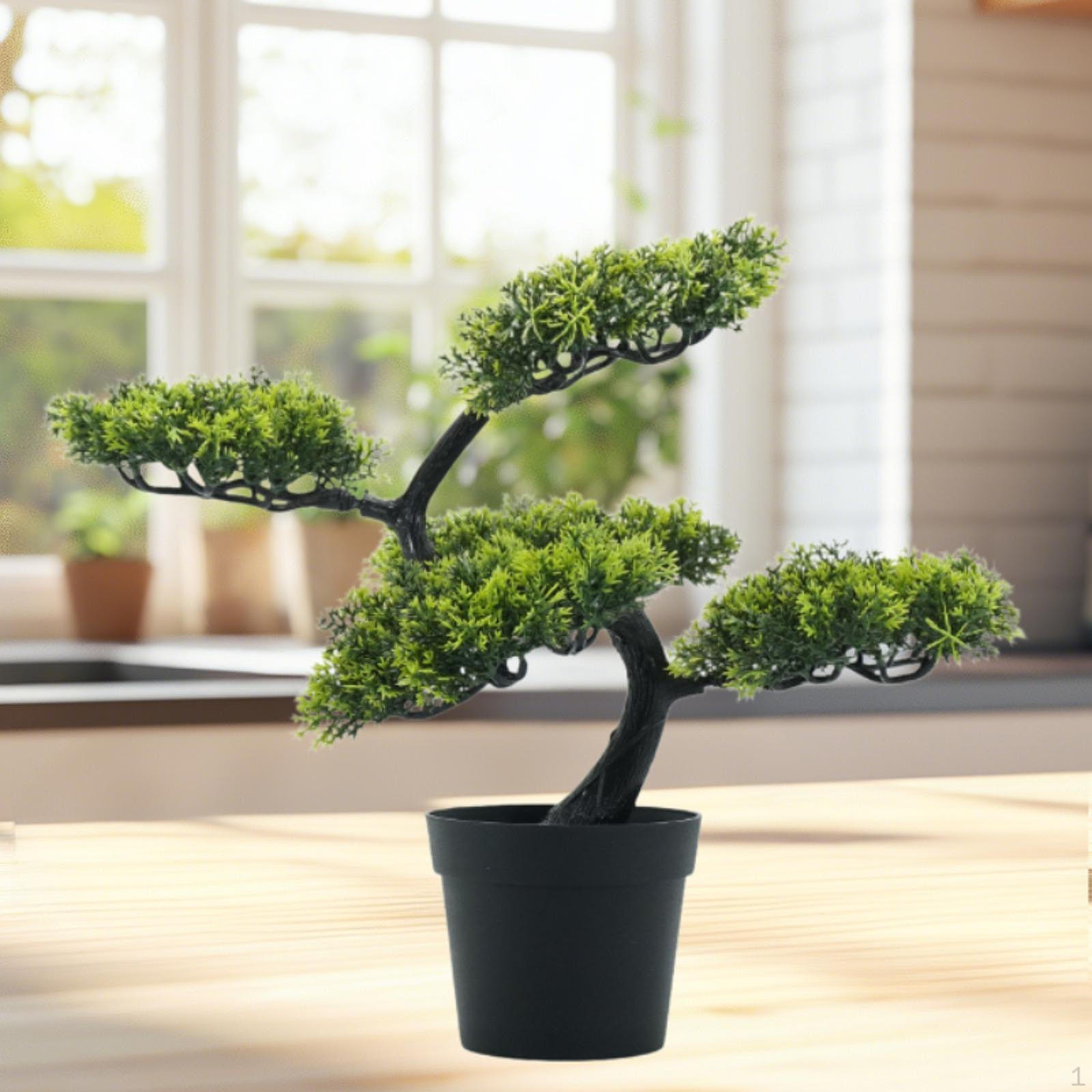 Artificial Bonsai Tree Plants Lifelike Green Fake Plant Ornament for Garden Hotel