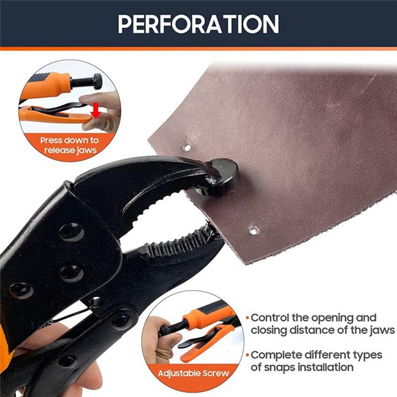 Heavy-Duty Snap Fastener Pliers Adjustable Tool Pliers Adjustable Tool Pliers Set With Three Dies For Leather Snap And Sewing
